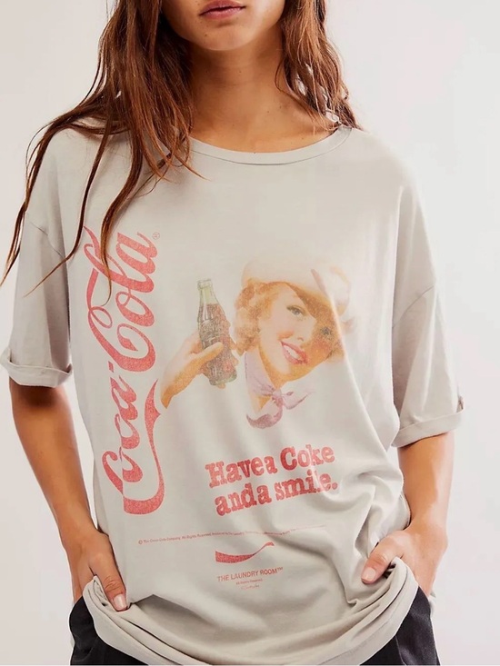 The Laundry Room Tops - The Laundry a room Coca Cola Gray Graphic Cowgirl T-Shirt S